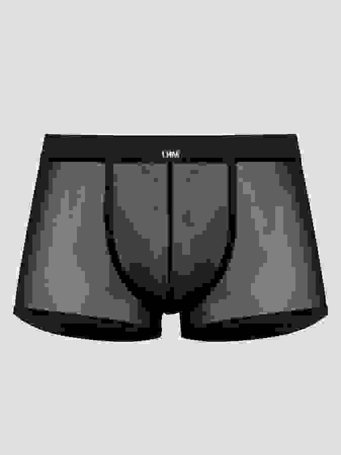 LHM Microfibre & Mesh Boxer Shorts, Black, hi-res